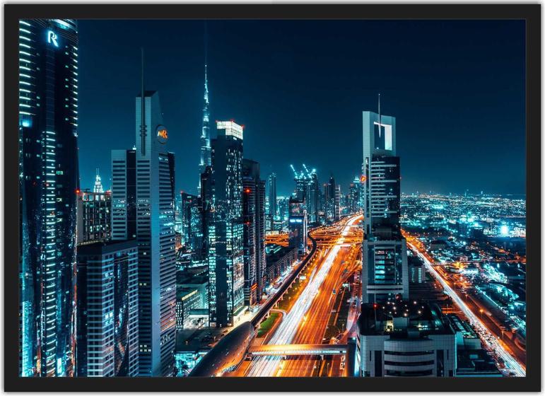 Imagem de Quadro Decorativo Cidade Dubai Decoração De Salas Com Moldura