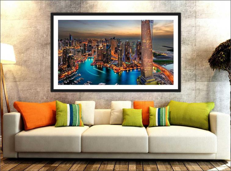Imagem de Quadro Decorativo Cidade Dubai Salas Decorações Com Moldura TT11
