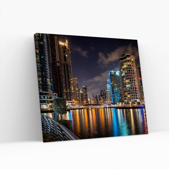 Imagem de Quadro Decorativo Cidade Noturna Canvas 50x70 - Foto Paulista