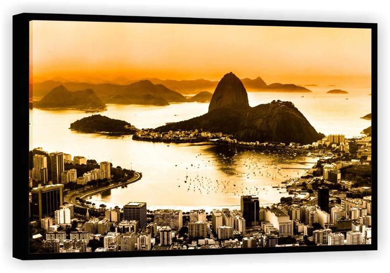 Imagem de Quadro Decorativo Cidade Rio De Janeiro Praias Grande Tela Canvas Premium Salas