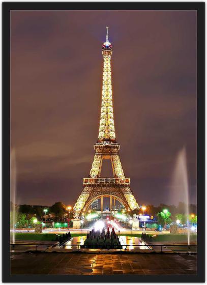 Imagem de Quadro Decorativo Cidade Torre Eiffel Paris Decoração Salas Quartos Com Moldura
