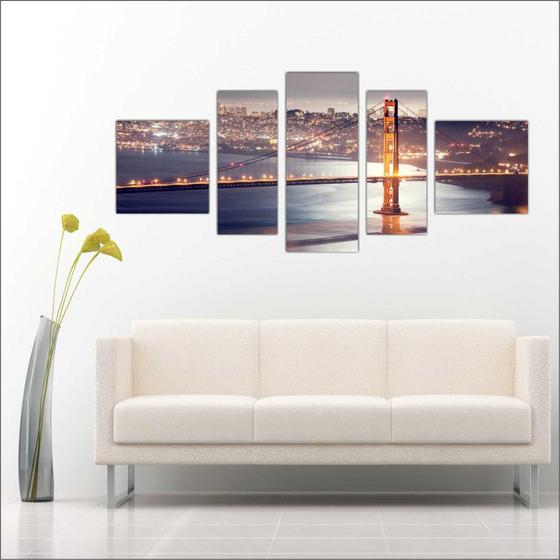 Imagem de Quadro Decorativo Cidades Califórnia Ponte São Francisco Salas Interiores Decoração TT7