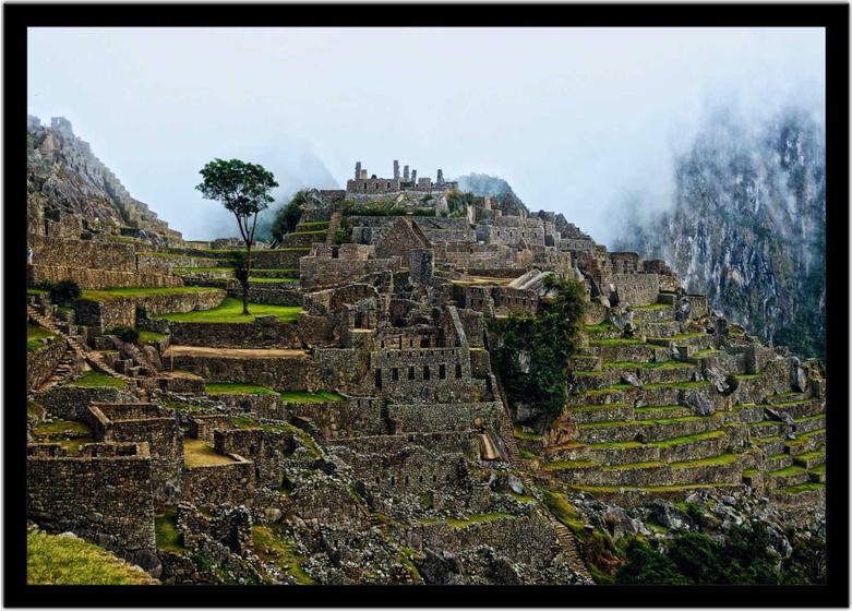 Imagem de Quadro Decorativo Cidades Machu Picchu Peru Paisagem Empresas Lojas Quartos Salas Com Moldura RC111