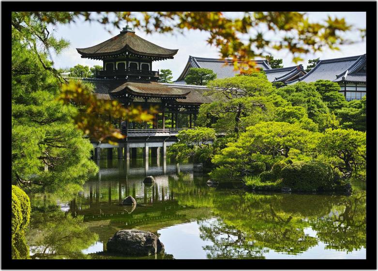 Imagem de Quadro Decorativo Cidades Quioto Japão Paisagem Quartos Salas Com Moldura RC069