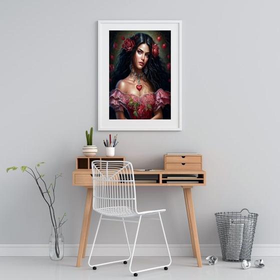 Imagem de Quadro Decorativo Cigana Rosa Vermelha - 60x48cm