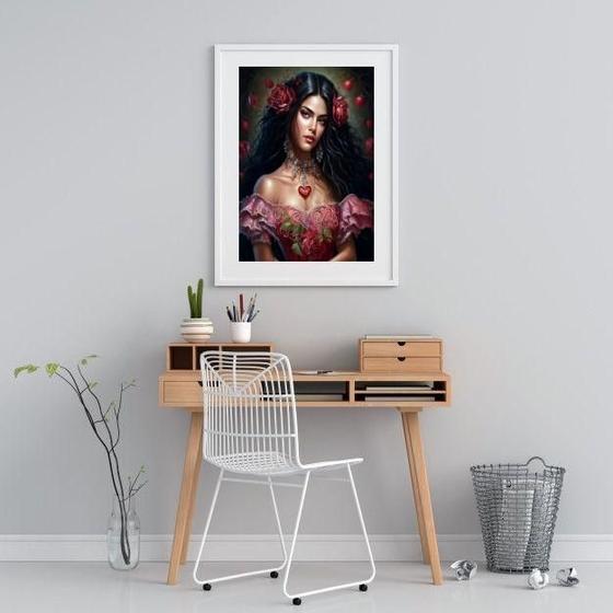 Imagem de Quadro Decorativo Cigana Rosa Vermelha - 60X48Cm