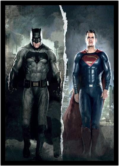 Imagem de Quadro Decorativo Cinema Superman Batman Séries Filmes Quartos Salas Com Moldura RC093