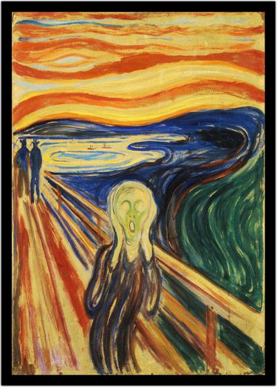 Imagem de Quadro Decorativo Clássico O Grito Representação Edvard Munch Com Moldura RC033