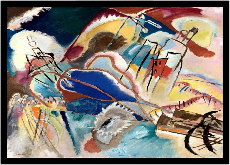 Imagem de Quadro Decorativo Clássicos Canhões Gustave Kandinsky (1913) Quartos Salas Com Moldura RC003