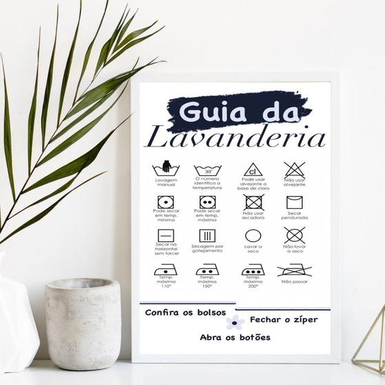 Imagem de Quadro Decorativo Com Guia Da Lavanderia 45x34cm - com vidro