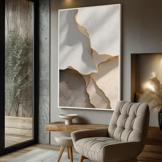 Quadro Decorativo com Moldura Caixa Abstrato Textura Suave para parede Sala, Quarto e Escritório