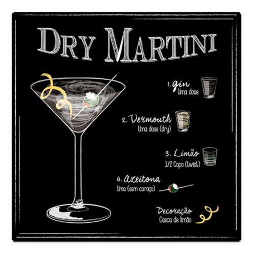 Imagem de Quadro Decorativo Com Receita Dry Martini Área De Lazer