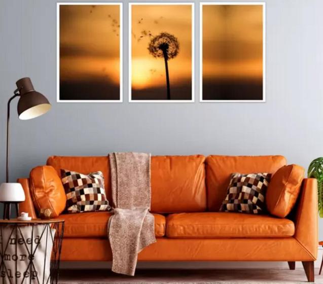 Imagem de Quadro Decorativo Composição Trio Flor Dente De Leão Paisagem "