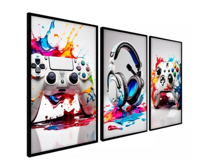 Imagem de Quadro Decorativo Composição Trio gamer jogos"