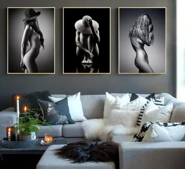 Imagem de Quadro Decorativo Composição Trio Mulher Nua "