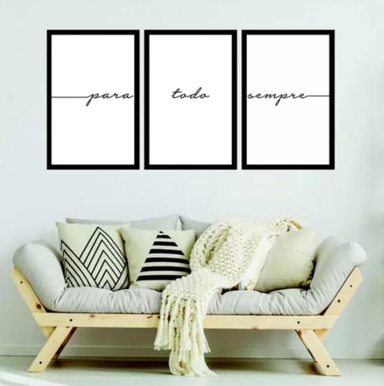 Imagem de Quadro Decorativo Composição Trio Para Todo Sempre "