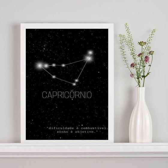 Imagem de Quadro Decorativo Constelação Capricórnio 24x18cm - Preto