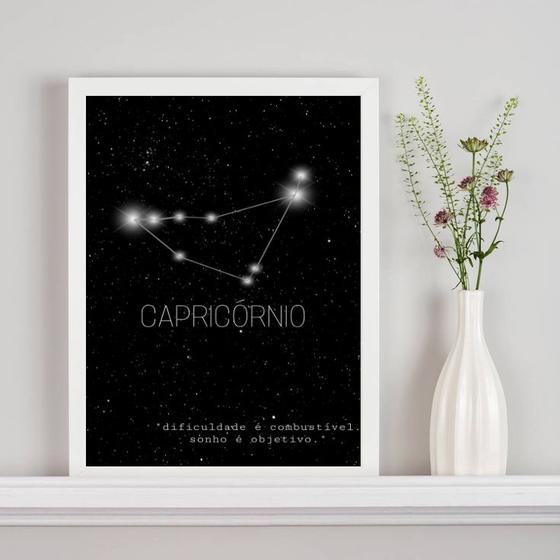 Imagem de Quadro Decorativo Constelação Signo Capricórnio 33x24cm - com vidro