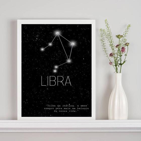 Imagem de Quadro Decorativo Constelação Signo Libra 24x18cm - com vidro