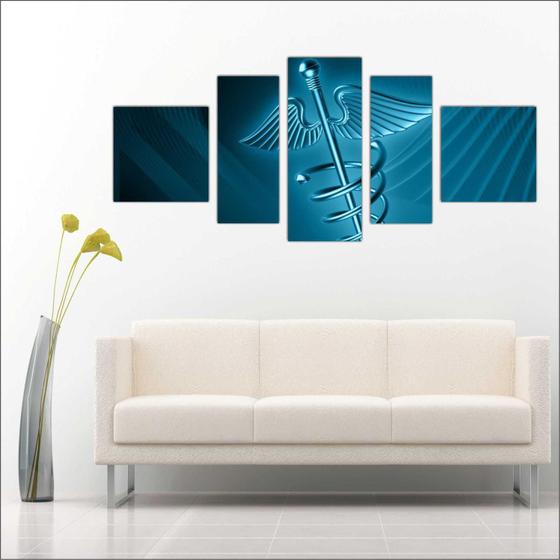 Quadro Decorativo Consultórios Médicos Medicina Mosaico 5 Peças T8 Menor preço em Quadro Decorativo Consultórios Médicos Medicina Mosaico 5 Peças T8
