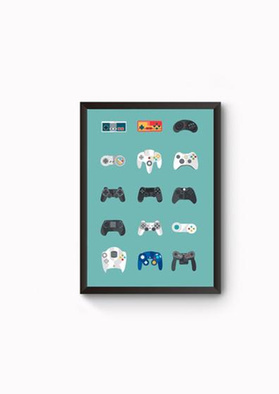 Imagem de Quadro Decorativo Controles De Video Games