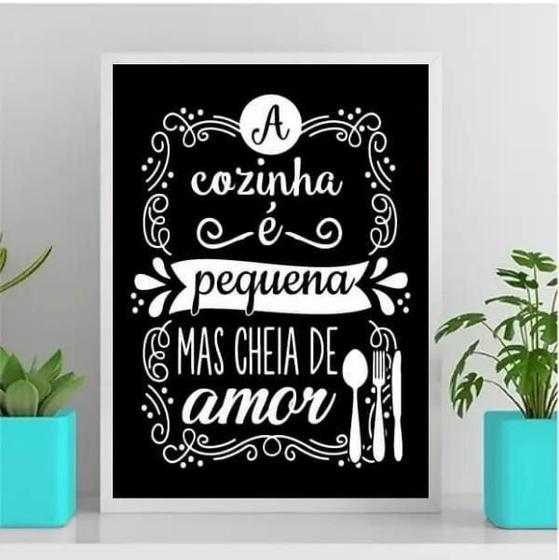 Imagem de Quadro Decorativo Cozinha Pequena 33x24cm - Vidro