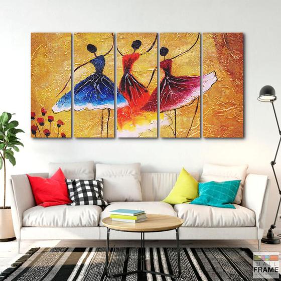 Imagem de Quadro Decorativo -Dança Espanhola -Tela em Tecido 5 peças