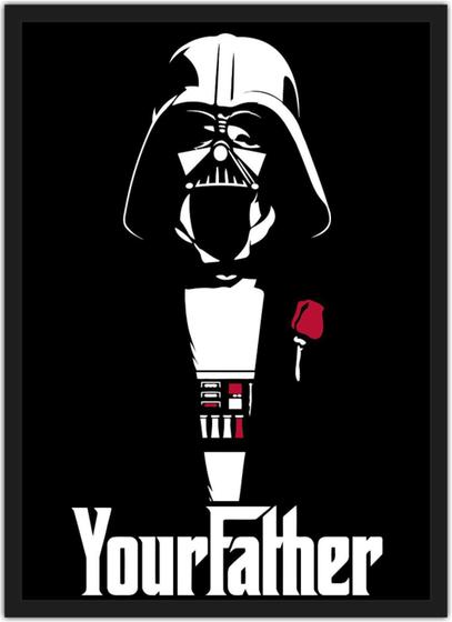 Imagem de Quadro Decorativo Darth Vader Poderoso Chefão Nerd Geek Decorações Com Moldura