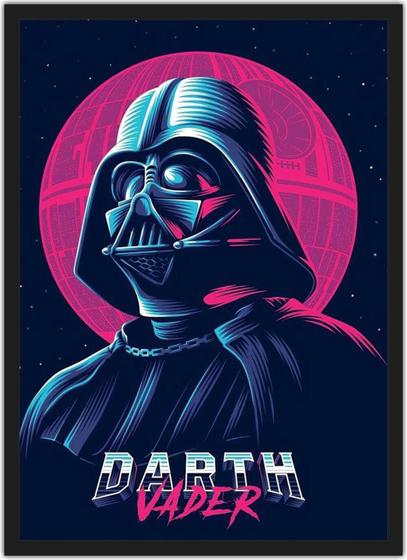 Imagem de Quadro Decorativo Darth Vader Star Wars Super Heróis Geek Decorações Com Moldura G11