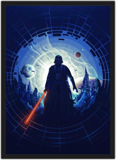 Imagem de Quadro Decorativo Darth Vader Star Wars Super Heróis Geek Decorações Com Moldura G13
