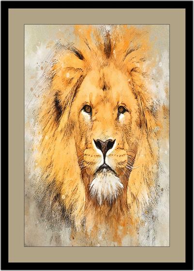 Imagem de Quadro Decorativo Design Animal Leão Reia Das Selvas Com Moldura RC017