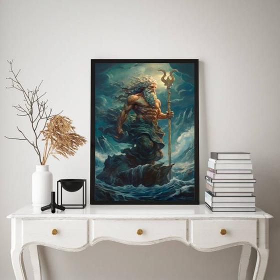 Imagem de Quadro Decorativo Deus Do Mar- Poseidon 24x18cm