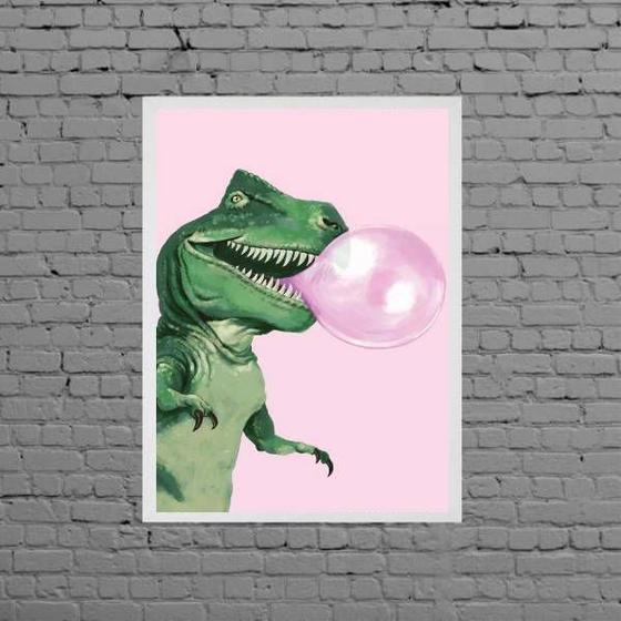 Imagem de Quadro Decorativo Dinossauro Bubble Gum 45x34cm