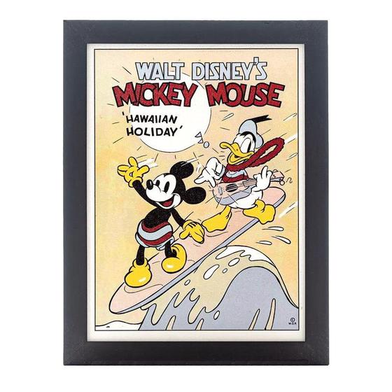 Imagem de Quadro Decorativo Disney Disney Mickey e Donald Hawiian Holiday com Moldura Preta