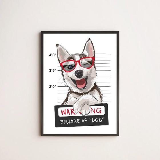 Imagem de Quadro Decorativo Dog Prisioneiro 45x34cm - com vidro