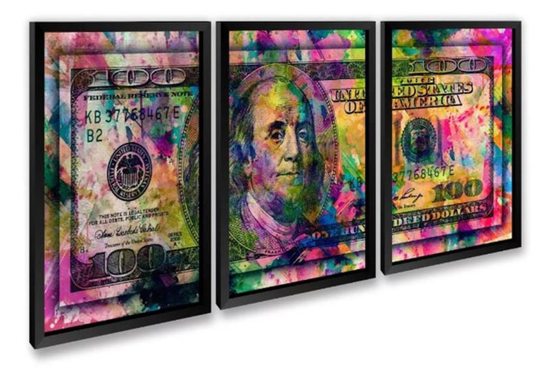 Imagem de Quadro decorativo Dólar Sucesso Abstrato Quarto Ys"