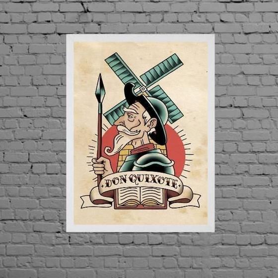 Imagem de Quadro Decorativo Dom Quixote Pop 33X24Cm - Com Vidro
