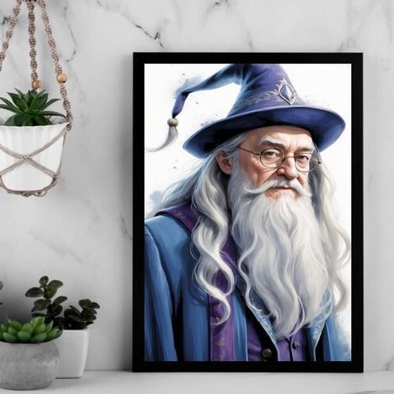 Imagem de Quadro Decorativo Dumbledore - Bruxo 33X24Cm - Com Vidro