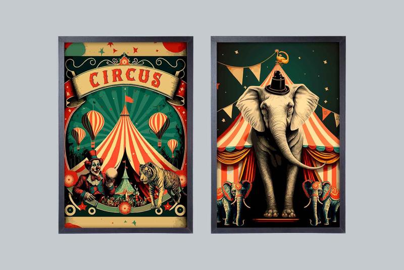 Imagem de Quadro Decorativo Duplo Circo