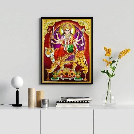 Imagem de Quadro Decorativo Durga- Deusa Hindu 24X18Cm - Com Vidro