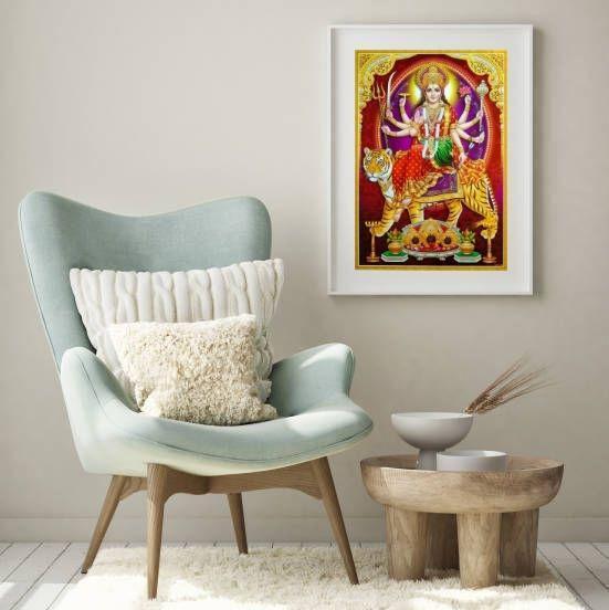 Imagem de Quadro Decorativo Durga Deusa Hindu - 60X48Cm