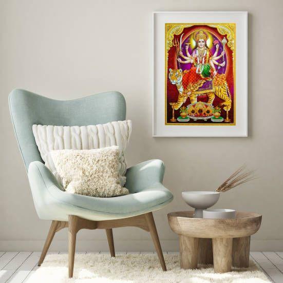 Imagem de Quadro Decorativo Durga Deusa Hindu - 60x48cm