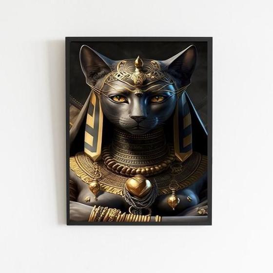 Imagem de Quadro Decorativo Egípicio Anubis 45x34cm - Vidro+Madeira