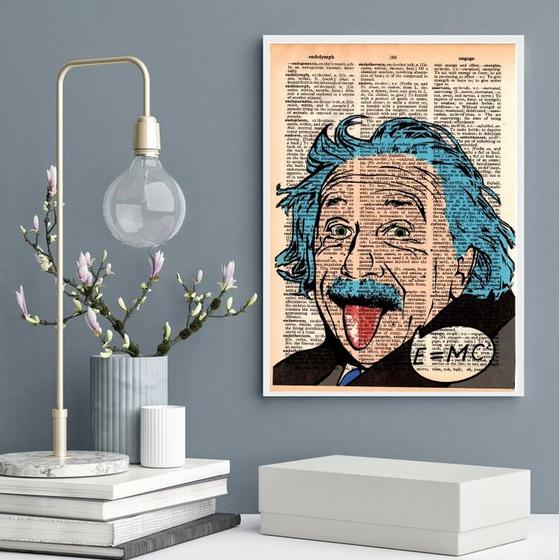 Imagem de Quadro Decorativo Einstein- Pop Art 33x24cm - com vidro