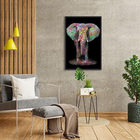 Imagem de Quadro Decorativo Elefante Colorido