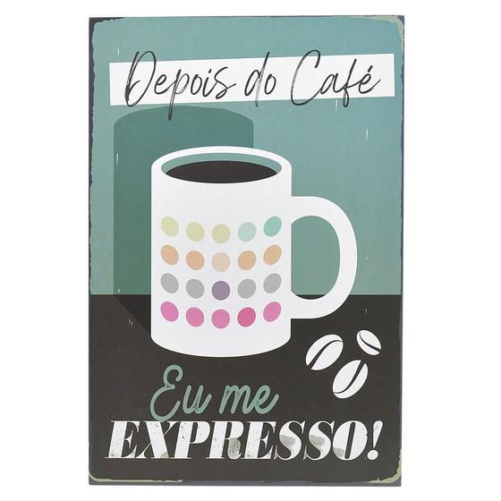 Imagem de Quadro Decorativo Em Madeira Frases Café Modelo 1 20X30Cm