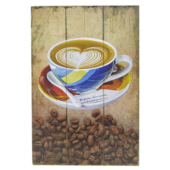 Imagem de Quadro Decorativo Em Madeira Frases Café Modelo 1 20X30Cm