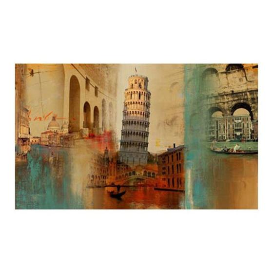 Imagem de Quadro Decorativo em Tela de Tecido Torre de Pisa Itália Decore Pronto