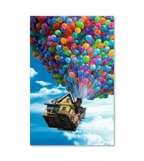 Imagem de Quadro Decorativo em Tela Up Altas Aventuras Casa Voadora 60x40cm para Sala Recepção Escritório Quarto