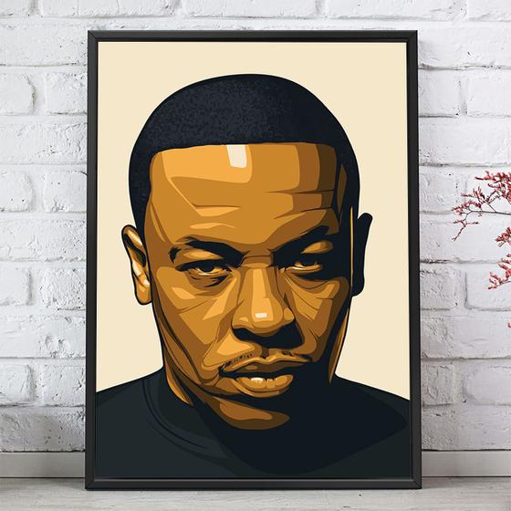 Imagem de Quadro Decorativo Emoldurado Dr.Dree Arte Rapper Para sala quarto